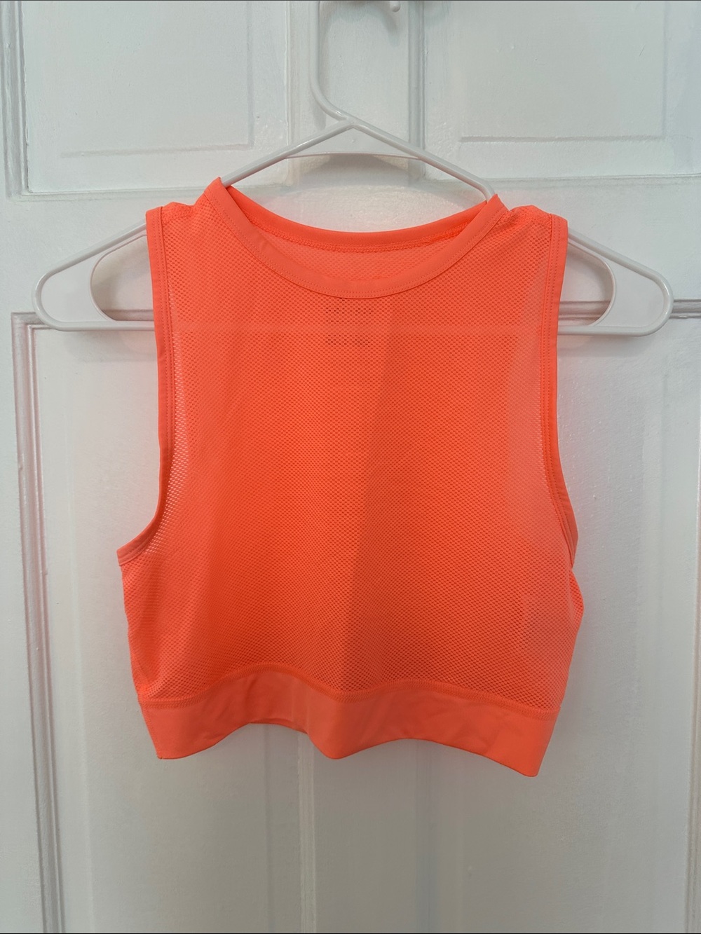 Nike Neon Orange Sleeveless Mesh Crop Top
